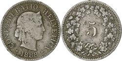 World Coins - Switzerland, 5 Rappen, 1888, Bern, Copper-nickel, , KM:26