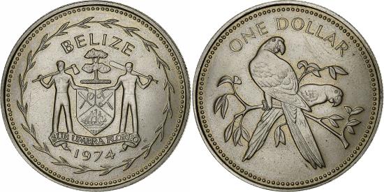 Belize, Dollar, 1974, Franklin Mint, Copper-nickel, , KM:43