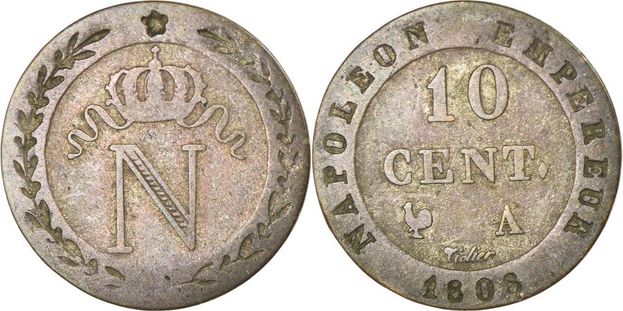World Coins - Coin, France, Napoléon I, 10 Centimes, 1808, Paris, , Billon