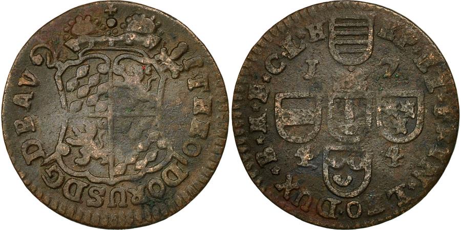 LIEGE, John Theodore, Liard, 1744, Liege, , Copper, KM:146 | European Coins