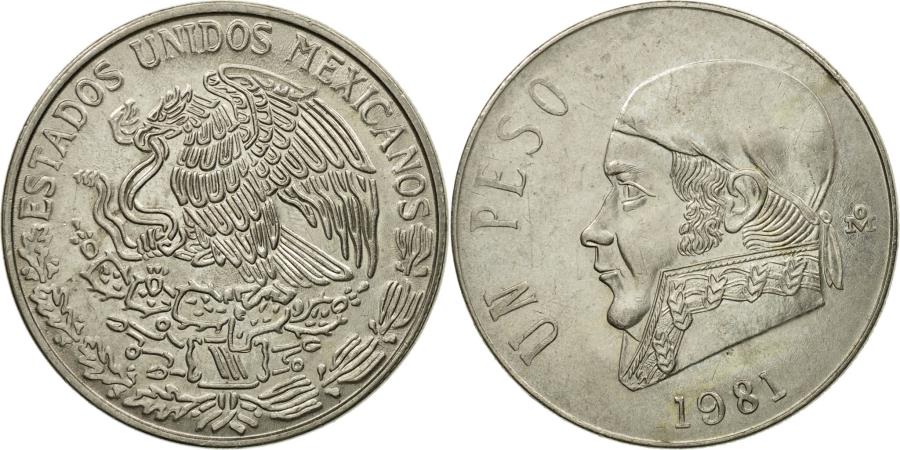Coin, Mexico, Peso, 1981, Mexico City, , Copper-nickel, KM:460