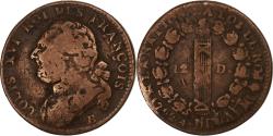 World Coins - France, 12 deniers françois, 1792 / AN 4, Rouen, Copper,