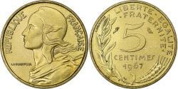 World Coins - France, 5 Centimes, Marianne, 1967, Paris, série FDC, Aluminum-Bronze,