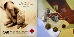 World Coins - Belgium, Albert II, Coffret 1c. à 2€ + Medal, 140 Year of Belgian Red-Cross
