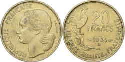 World Coins - France, 20 Francs, Guiraud, 1954, Beaumont-Le-Roger, Cupro-Aluminium,