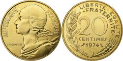 World Coins - France, 20 Centimes, Marianne, 1974, MDP, série FDC, Bronze-Aluminium