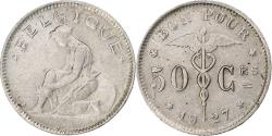 World Coins - Belgium, Albert I, 50 Centimes, 1927, Nickel,