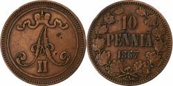 World Coins - Finland, Alexander II, 10 Pennia, 1867, Copper, , KM:5.1