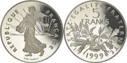 World Coins - Coin, France, Semeuse, 5 Francs, 1999, Paris, Proof, , Nickel Clad