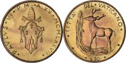 World Coins - Coin, VATICAN CITY, Paul VI, 20 Lire, 1977, Roma, , Aluminum-Bronze