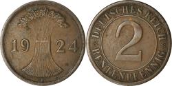 World Coins - Coin, GERMANY, WEIMAR REPUBLIC, 2 Rentenpfennig, 1924, Stuttgart,
