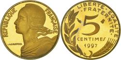World Coins - Coin, France, Marianne, 5 Centimes, 1997, Paris, 3 PLIS, PROOF,