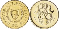 World Coins - Coin, Cyprus, 10 Cents, 2002, , Nickel-brass, KM:56.3