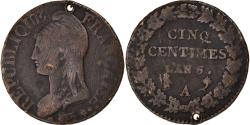 World Coins - Coin, France, Dupré, 5 Centimes, AN 5, Paris, Holed, , Bronze