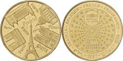 World Coins - France, Token, Paris - Les 4 monuments, 2017, Copper-nickel Aluminium, MDP