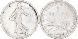 World Coins - Coin, France, Semeuse, Franc, 1905, Paris, , Silver, KM:844.1
