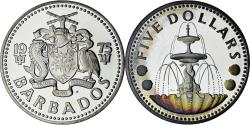 World Coins - Barbados, 5 Dollars, 1975, Proof, , Silver, KM:16a