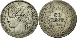 World Coins - Coin, France, Cérès, 50 Centimes, 1871, Bordeaux, , Silver, KM:834.2
