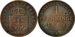 World Coins - Coin, German States, PRUSSIA, Wilhelm I, 4 Pfennig, 1862, Berlin,