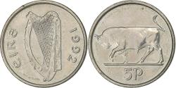 World Coins - Ireland, 5 Pence, 1992, Copper-nickel, , KM:28