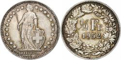 World Coins - Switzerland, 1/2 Franc, 1952, Bern, Silver, , KM:23