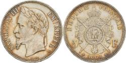 World Coins - Coin, France, Napoleon III, 5 Francs, 1869, Strasbourg, Fautée,