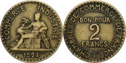 World Coins - France, Chambre de commerce, 2 Francs, 1924, Paris, , Aluminum-Bronze