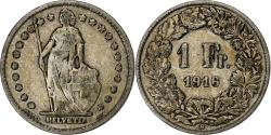 World Coins - Switzerland, Franc, 1916, Bern, Silver, , KM:24