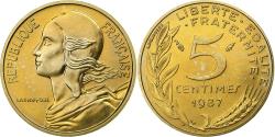 World Coins - France, 5 Centimes, Marianne, 1987, Paris, Lagriffoul, Aluminum-Bronze