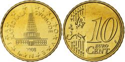 World Coins - Slovenia, 10 Euro Cent, BU, 2008, Vantaa, Nordic gold, , KM:71