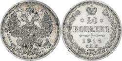World Coins - Russia, Nicholas II, 20 Kopeks, 1914, Saint Petersburg, Silver,