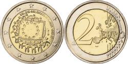 World Coins - Belgium, 2 Euro, 30 ans du drapeau de l'UE, 2015, Brussels, Bi-Metallic,