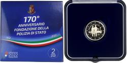 World Coins - Italy, 2 Euro, Polizia di stato, Proof, 2022, Rome, Bi-Metallic,