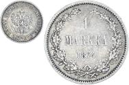 World Coins - Coin, Finland, Alexander II, Markka, 1874, Helsinki, , Silver, KM:3.2
