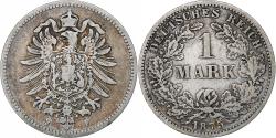 World Coins - Germany, Wilhelm I, Mark, 1875, Stuttgart, Silver, , KM:14