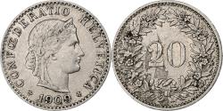 World Coins - Switzerland, 20 Rappen, Libertas, 1909, Bern, Nickel, , KM:29