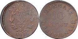 World Coins - France, Louis XVIII, 10 Centimes, Obsidionale, 1814, Antwerp, Siege Coinage