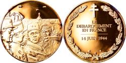 World Coins - France, Medal, Le débarquement en France, 14 Juin 1944, Politics, Society, War