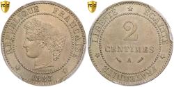 World Coins - France, 2 Centimes, Cérès, 1883, Paris, Specimen, Maillechort, PCGS,