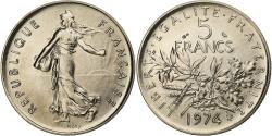 World Coins - France, 5 Francs, Semeuse, 1974, Paris, Chouette, Nickel Clad Copper-Nickel