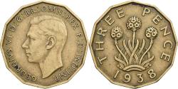 World Coins - Great Britain, 3 Pence, 1938, Royal Mint, laiton,