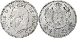 World Coins - Monaco, Louis II, 5 Francs, 1945, Paris, Aluminum, , Gadoury:MC135