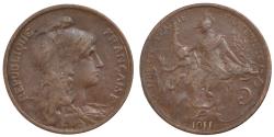 World Coins - Coin, France, Dupuis, 5 Centimes, 1911, Paris, , Bronze, Gadoury:165