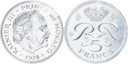 World Coins - Coin, Monaco, 5 Francs, 1974, ESSAI, , Silver, KM:E61, Gadoury:MC 153