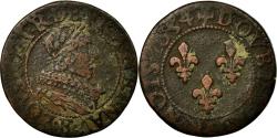 World Coins - Coin, France, Louis XIII, Double tournois, buste juvénile au col fraisé