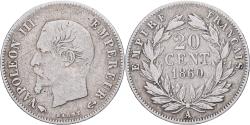World Coins - France, Napoleon III, 20 Centimes, 1860, Paris, Silver, , Gadoury:305