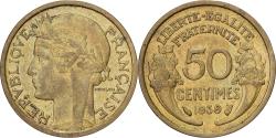 World Coins - France, 50 Centimes, Morlon, 1939, Paris, Cupro-Aluminium,