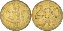 World Coins - Coin, San Marino, 200 Lire, 1991, , Aluminum-Bronze, KM:268
