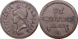 World Coins - France, 1 Centime, Dupré, AN 8, Paris, Copper, , Gadoury:76a