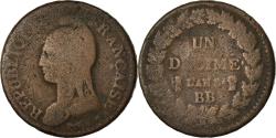 World Coins - Coin, France, Dupré, Decime, AN 8, Strasbourg, , Bronze, KM:644.4